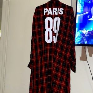 A PARIS plaid maxi top